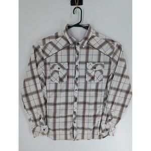 BKE Buckle Men's Athletic Fit Plaid Pearl Snap Long Sleeve Button Up Shirt, 2XL